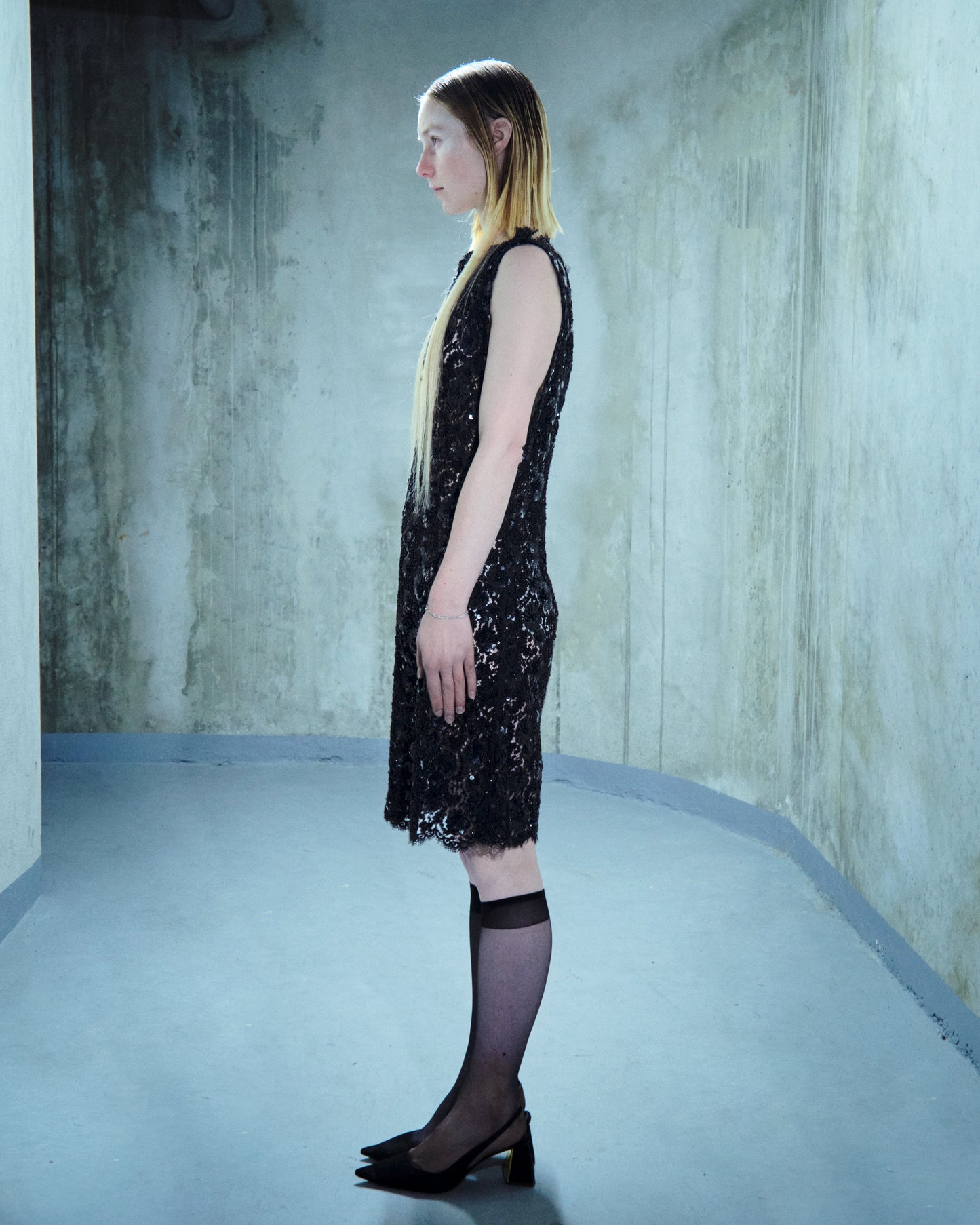 Sequin-embroidered short dress