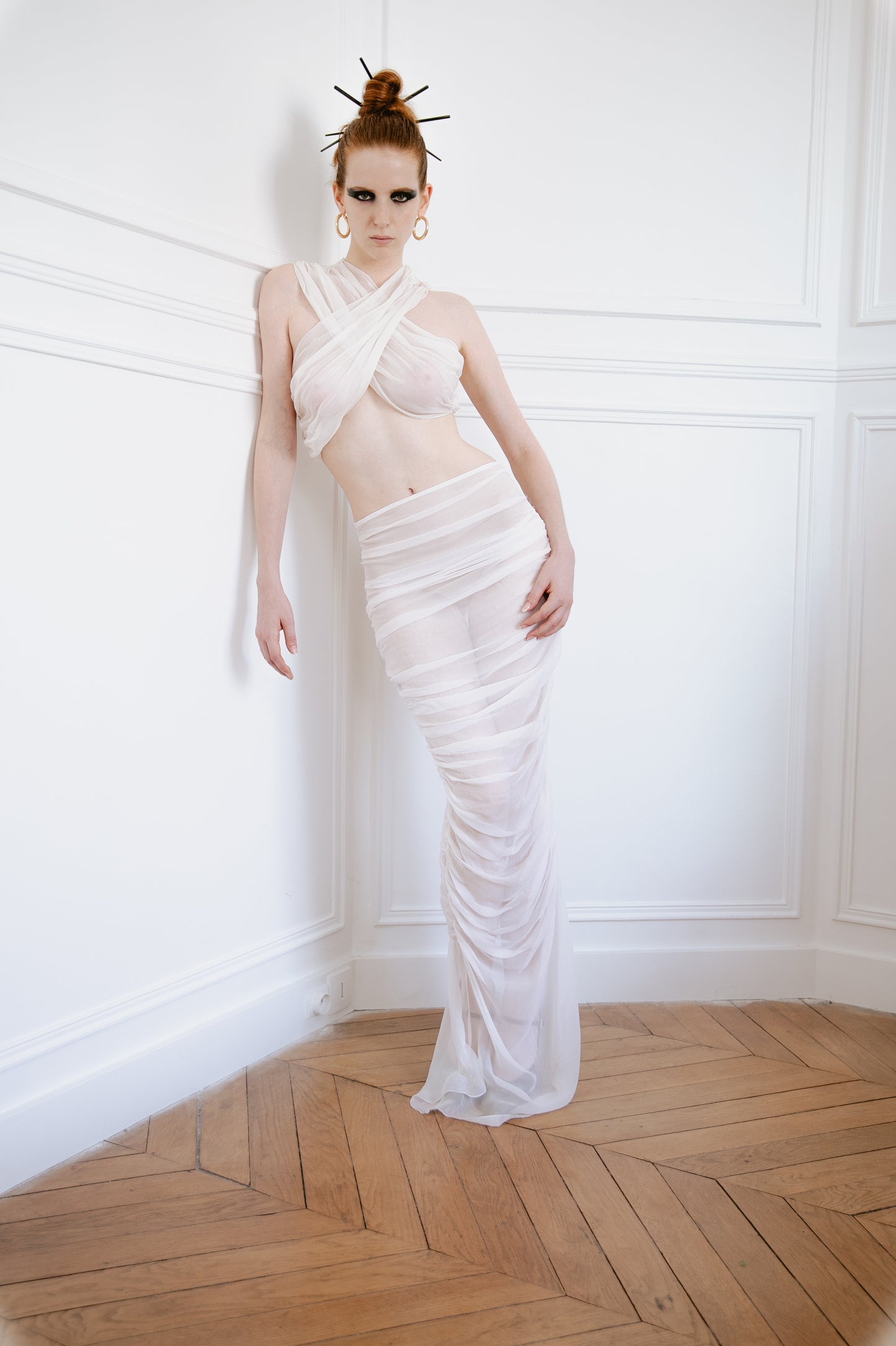 Anselin Louis Muslin skirt in white