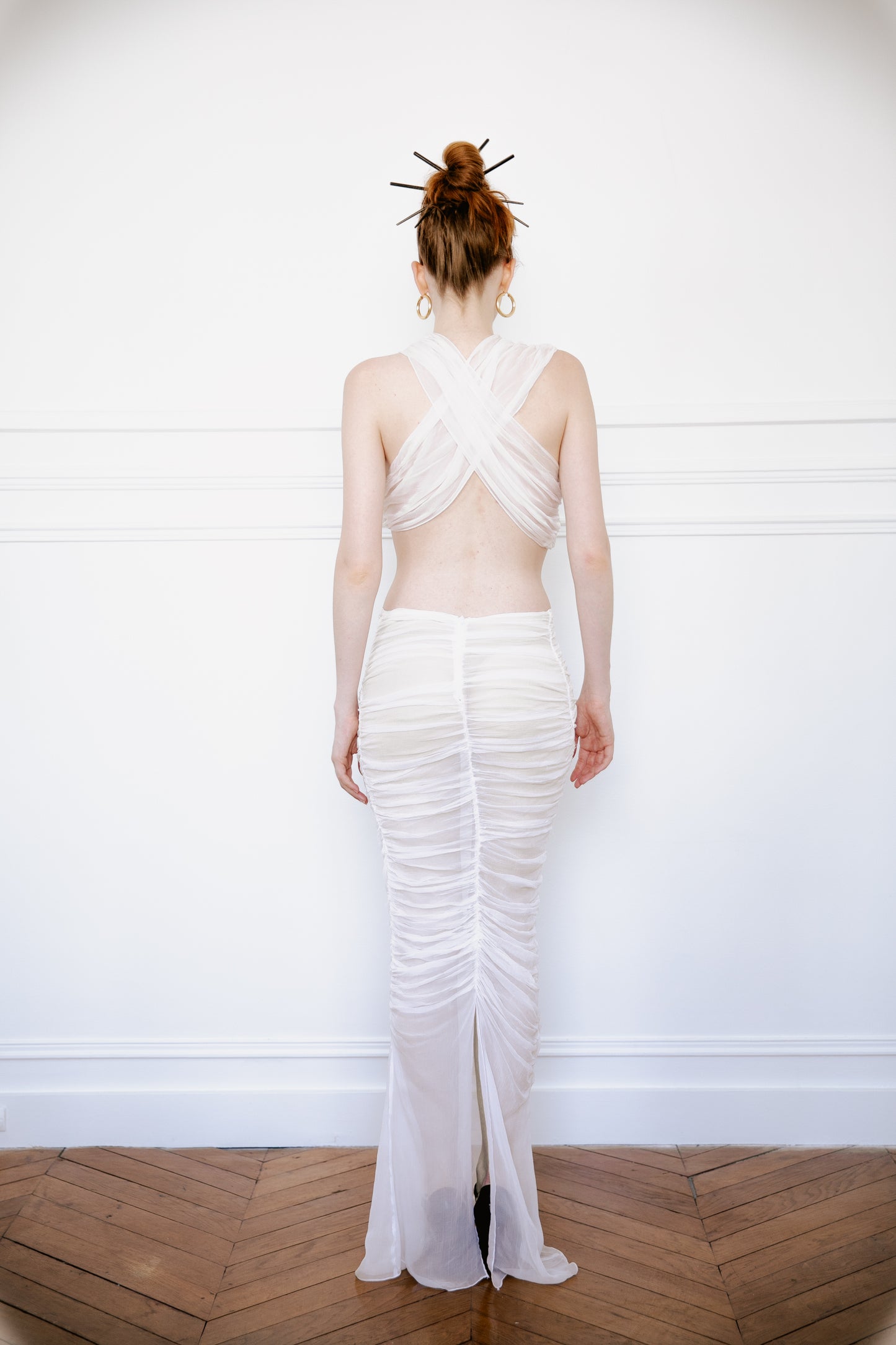 Anselin Louis Muslin skirt in white