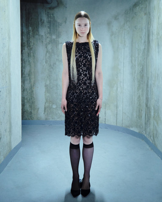 Sequin-embroidered short dress