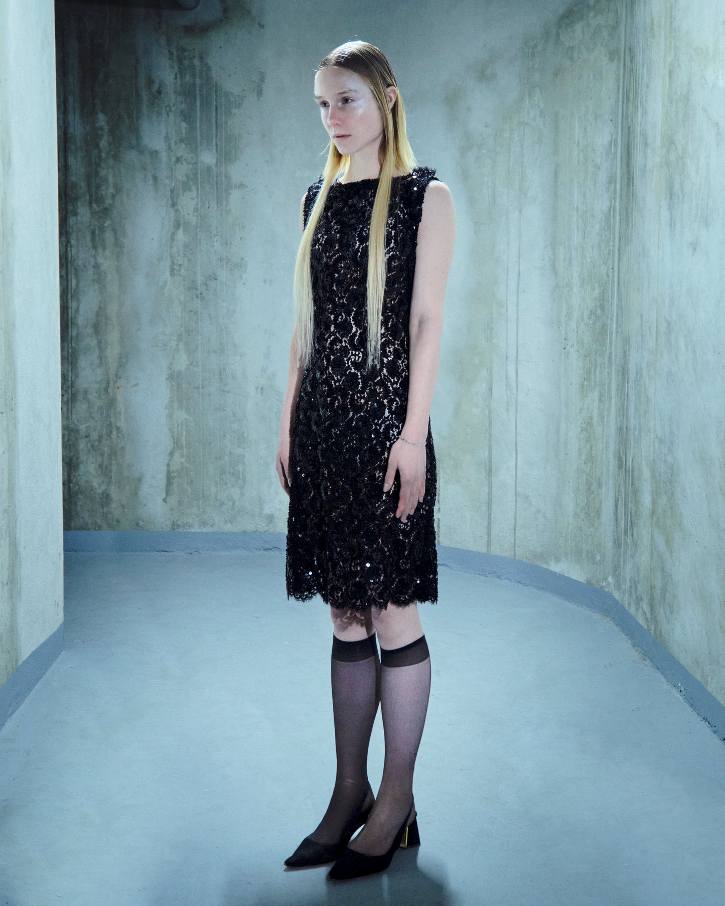 Sequin-embroidered short dress