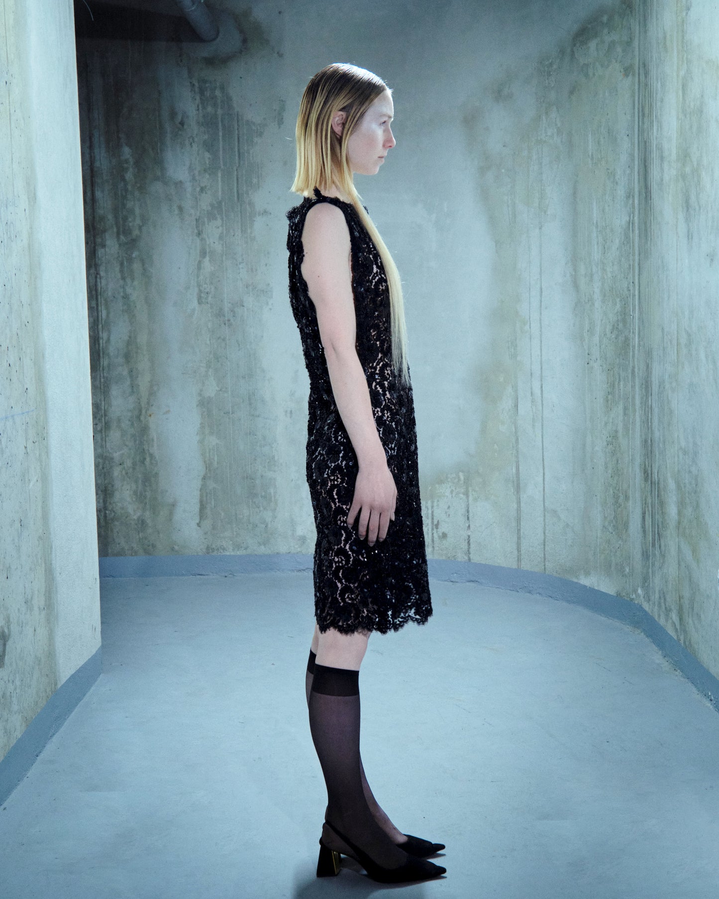 Sequin-embroidered short dress