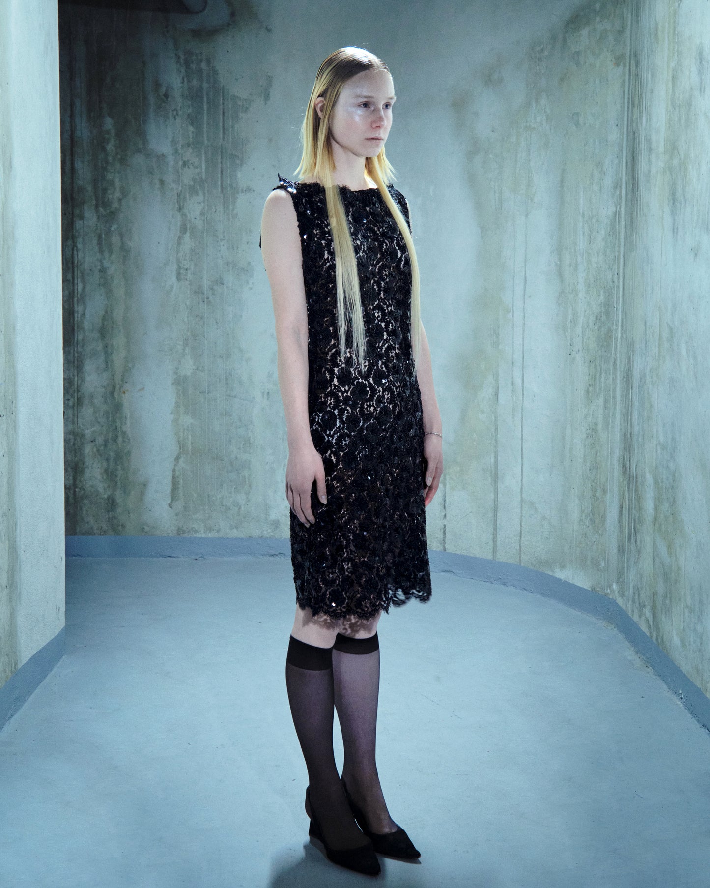 Sequin-embroidered short dress